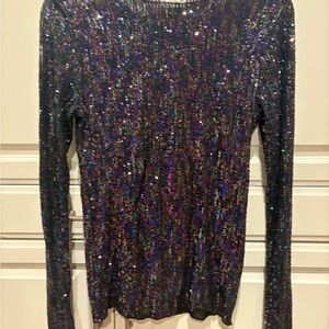 Free People Intimately Sequin Long Sleeve Top